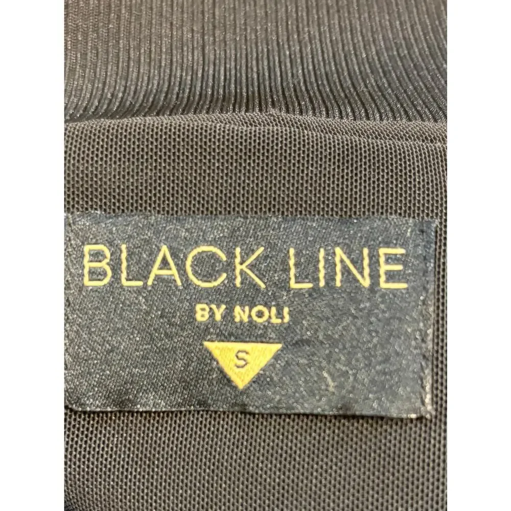 Holographic Reflective Bomber Jacket Iridescent Silver Black Line Noli, Size S - Picture 8 of 10